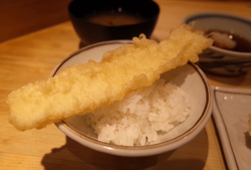 イカの天ぷらとご飯