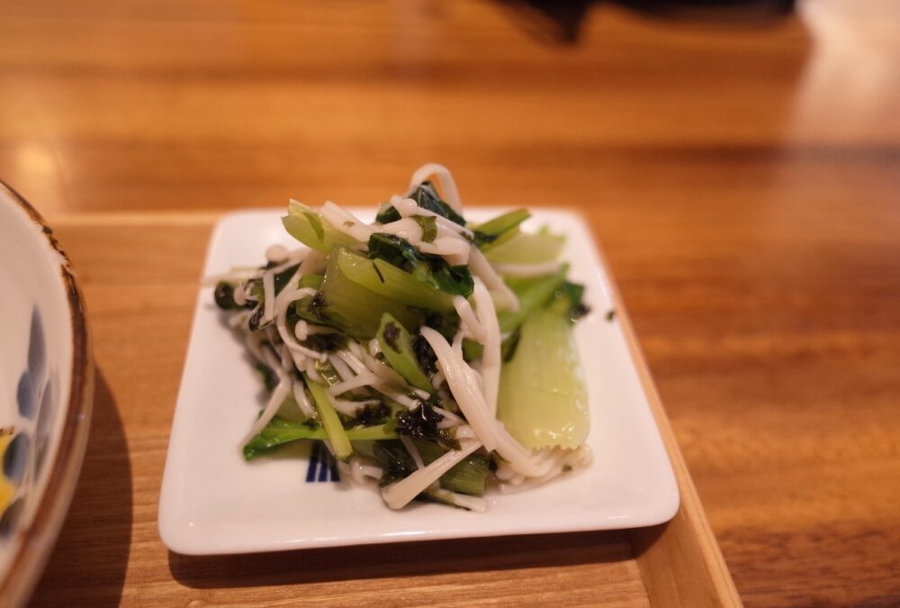 小松菜とえのきのおひたし海苔わさび風味