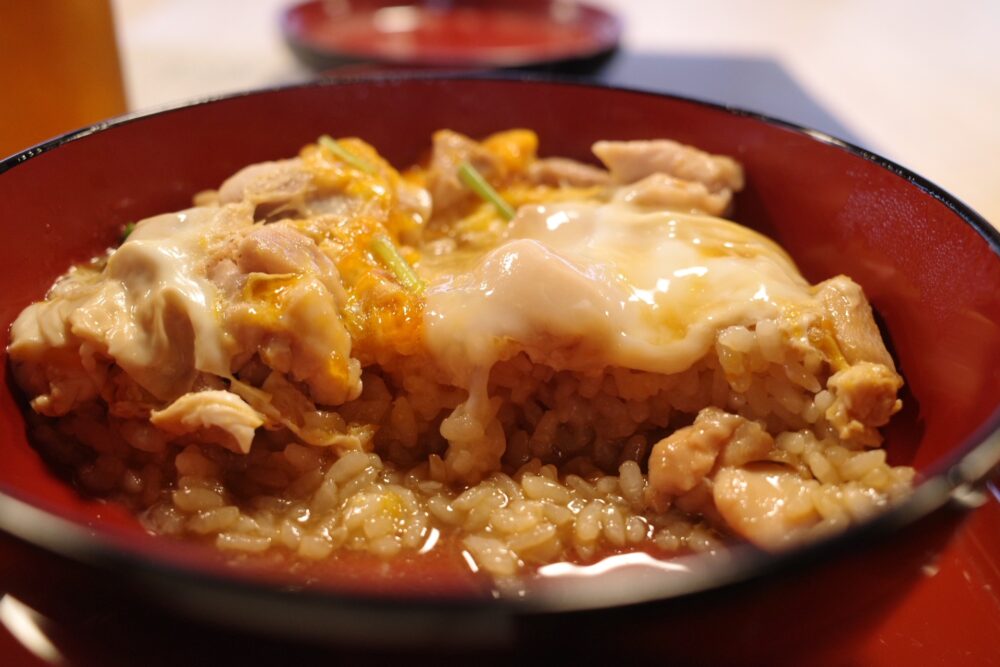 親子丼の断面