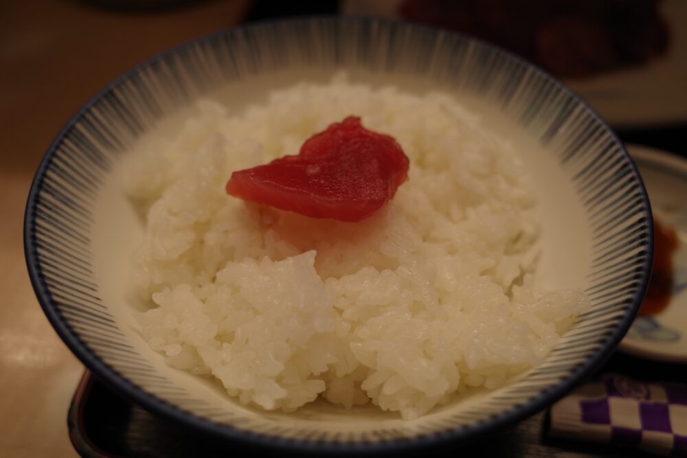 まぐろぶつ切をのせたご飯