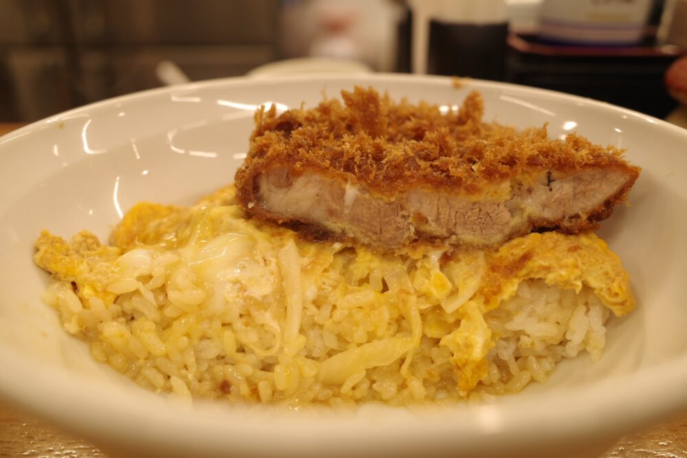 ロースかつ丼の断面