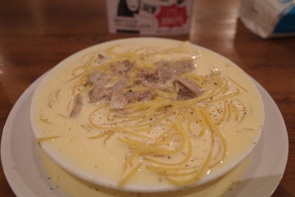 カルボナーラの表面