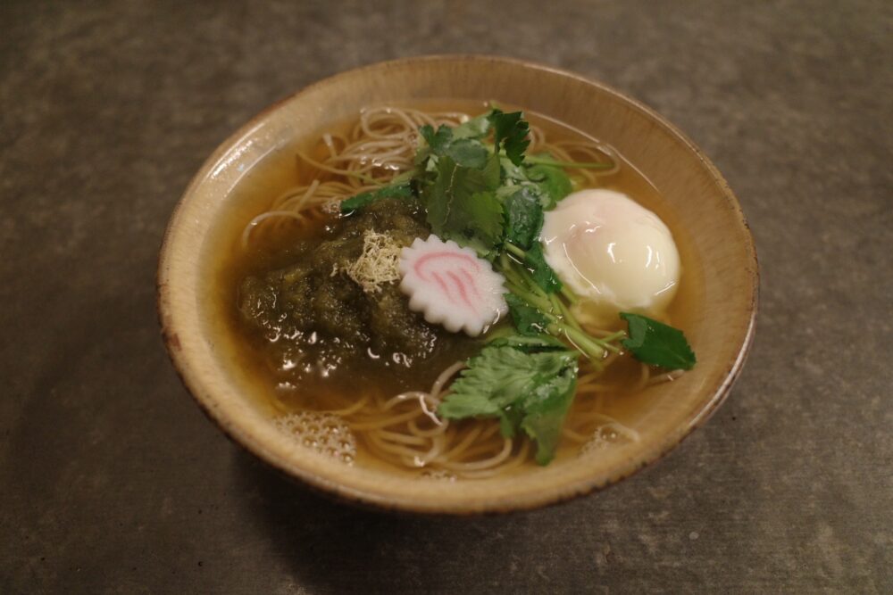 とろろ昆布三つ葉蕎麦