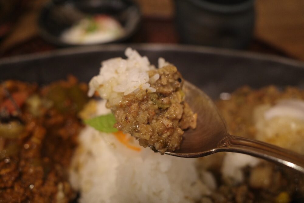 一口の鶏キーマ