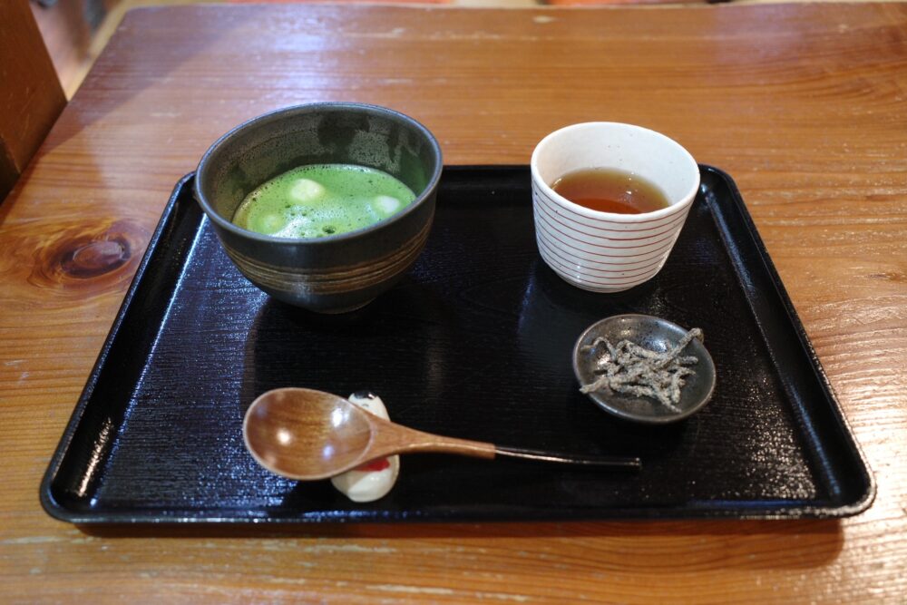 古桑庵風抹茶白玉ぜんざいセット