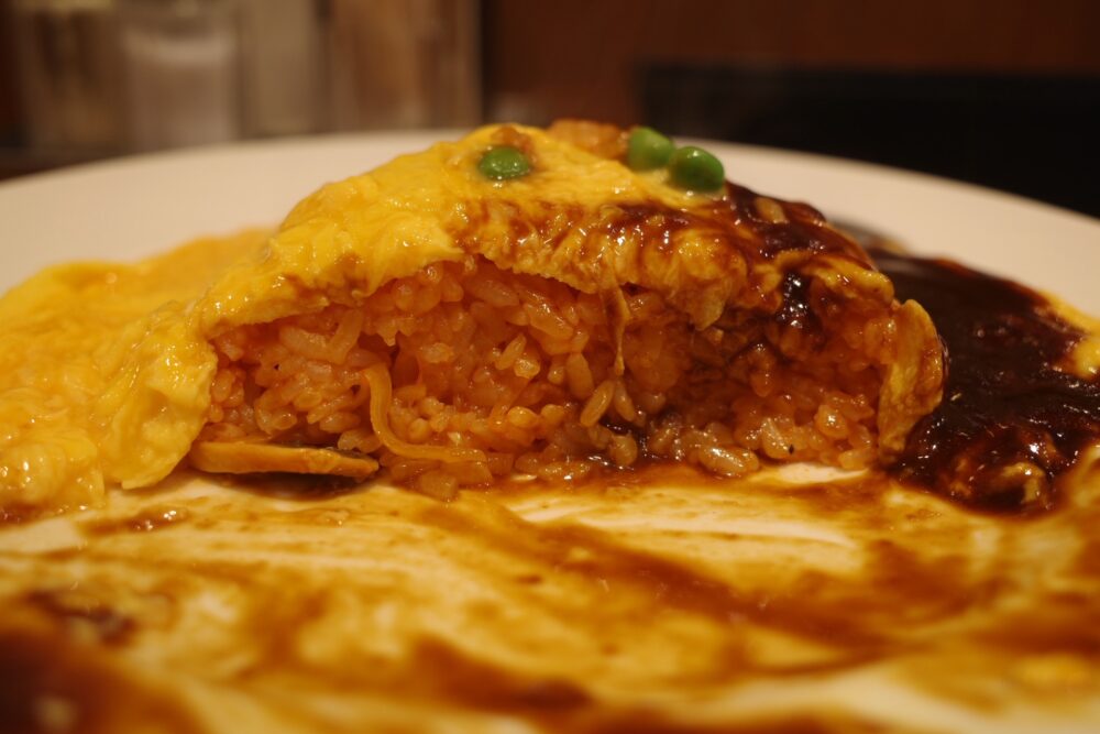 花咲オムライスの断面