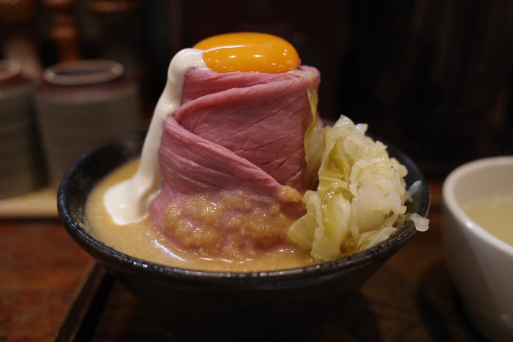 ローストビーフ丼の盛り具合