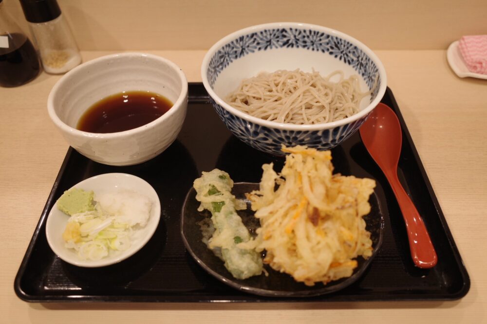 冷やしかき揚げそばセット
