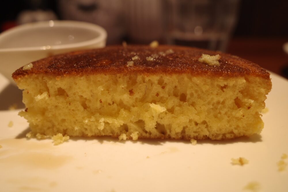 手作りホットケーキの断面