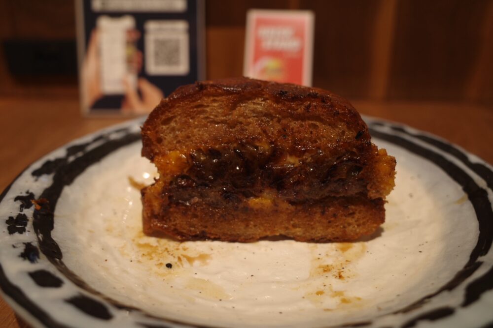 切ったやつ シングルパティの断面