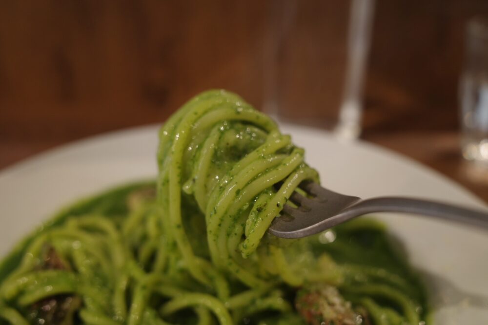 一口のタコジェノベーゼ