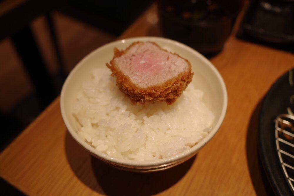 ひれかつをのせたご飯