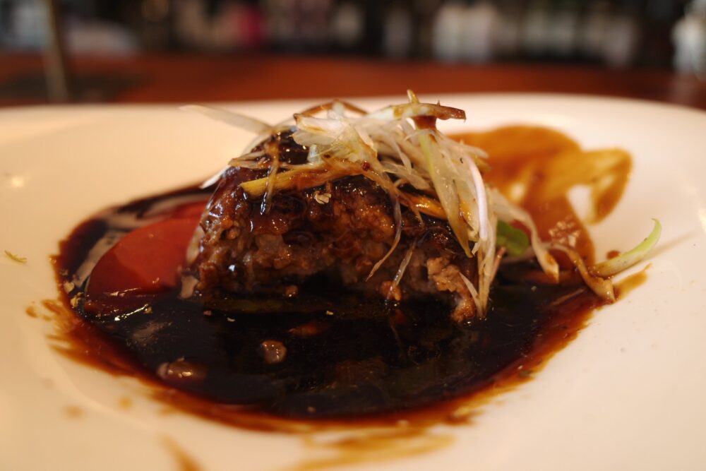 黒酢酢豚の断面