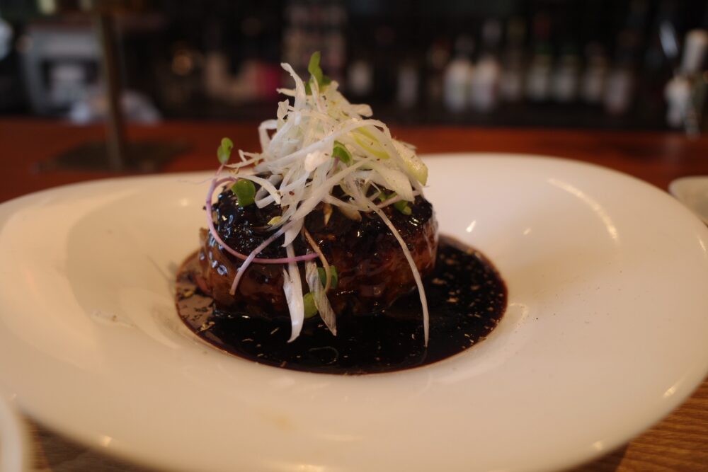 黒酢酢豚の盛り具合