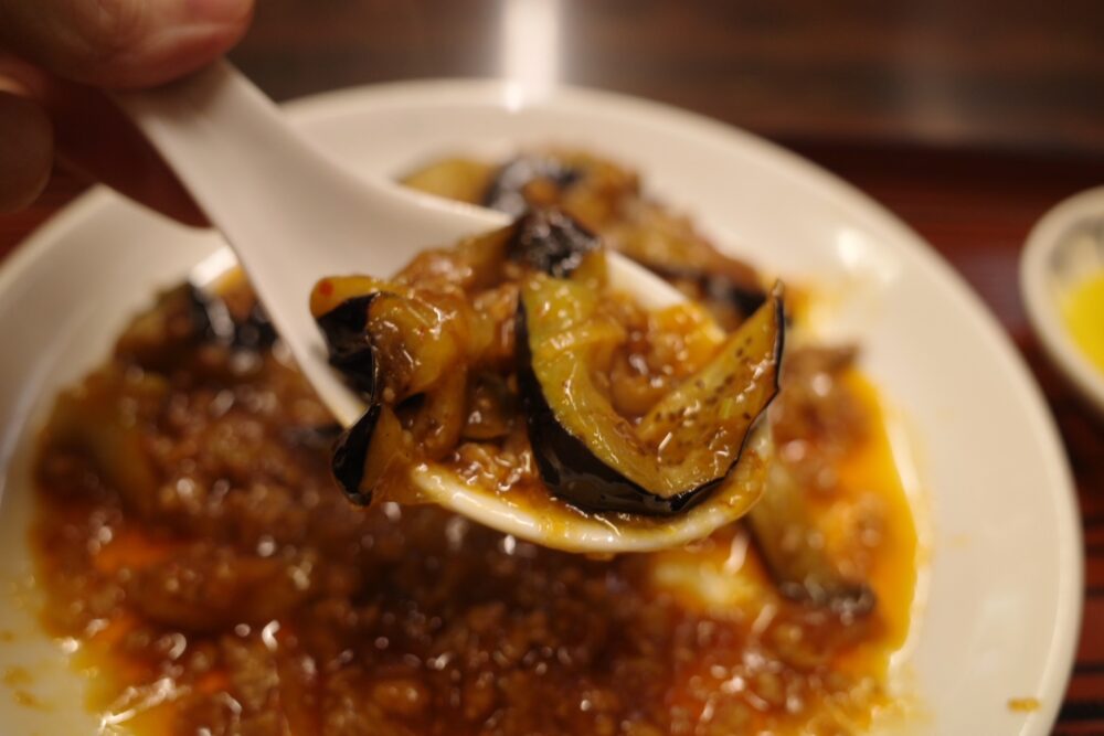 一口の四川風ナス炒め