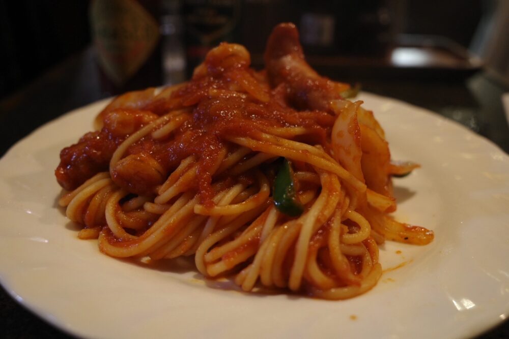 ナポリタンスパゲッティの盛り具合