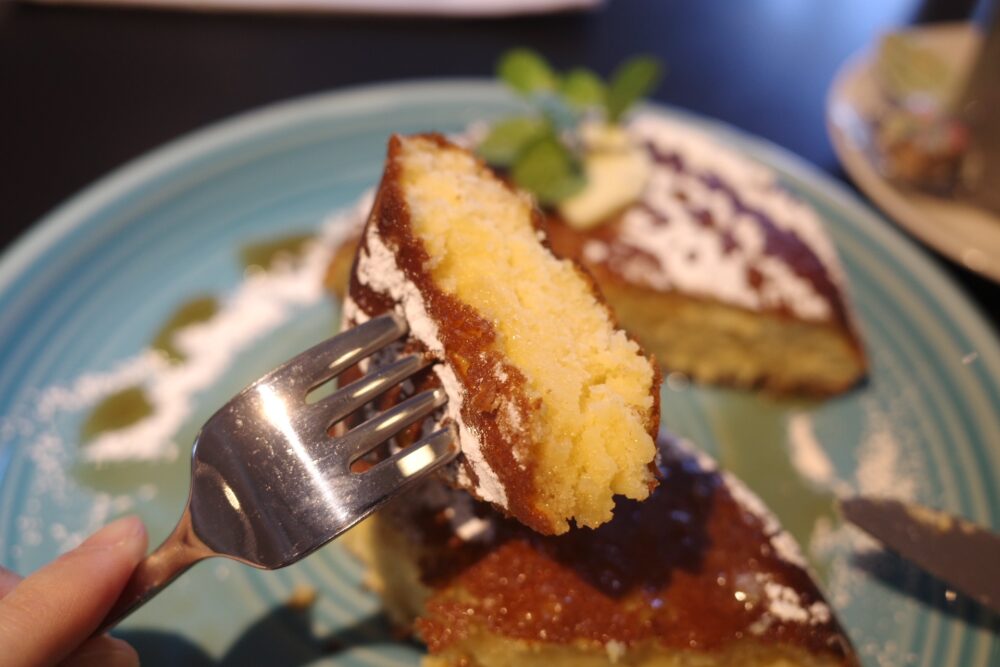 一口のクラシックパンケーキ