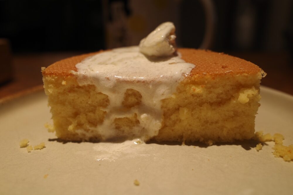 米粉ホットケーキの断面