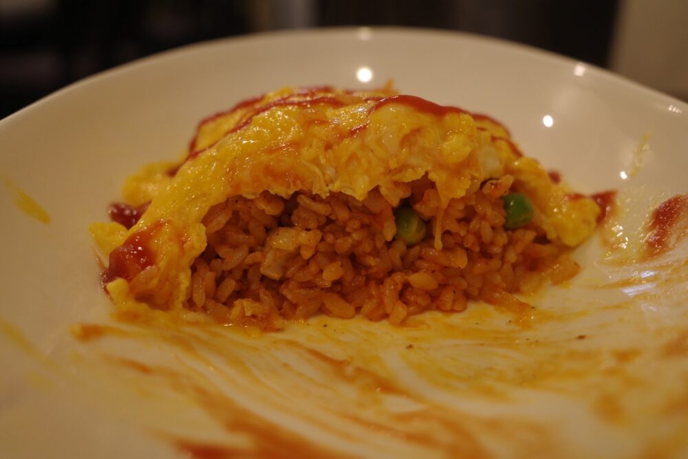 ふわとろオムライスの断面