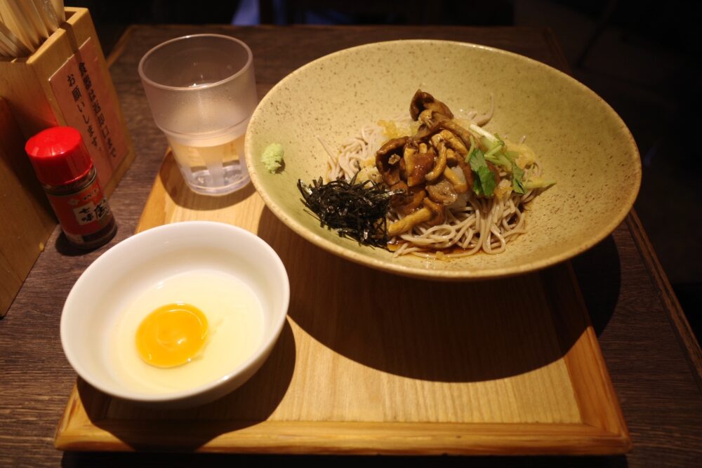 冷 なめこおろしそば (並)+玉子