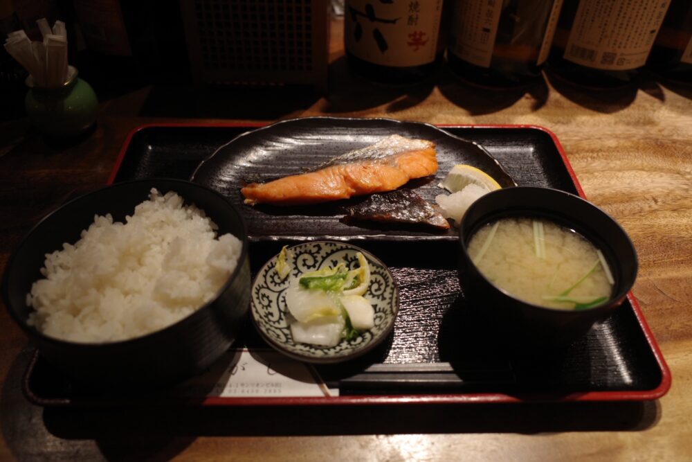 銀シャケ塩焼定食