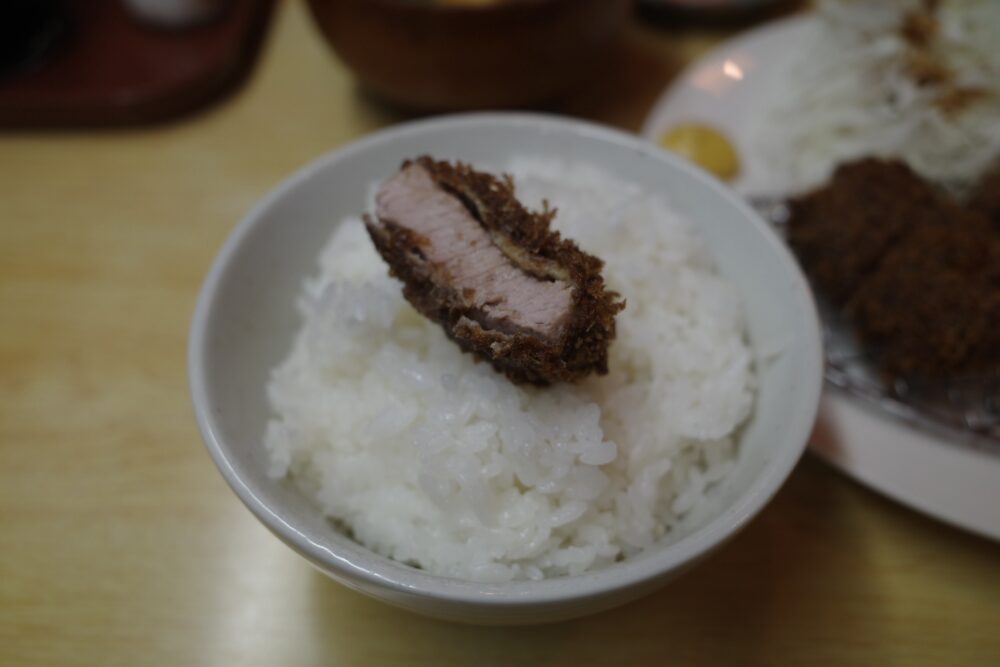 ヒレカツをのせたご飯