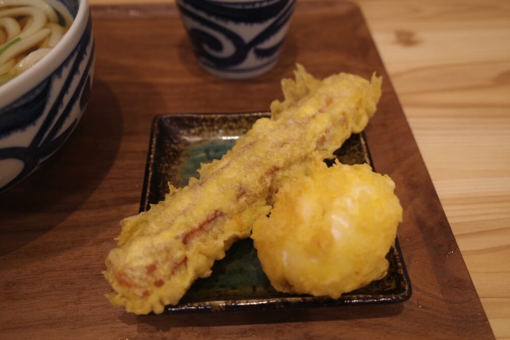 ちくわ天と半熟卵天