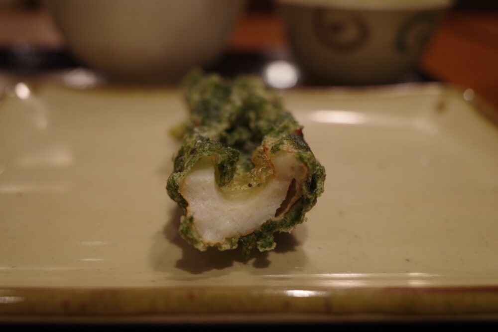 ちくわ磯辺揚げの断面