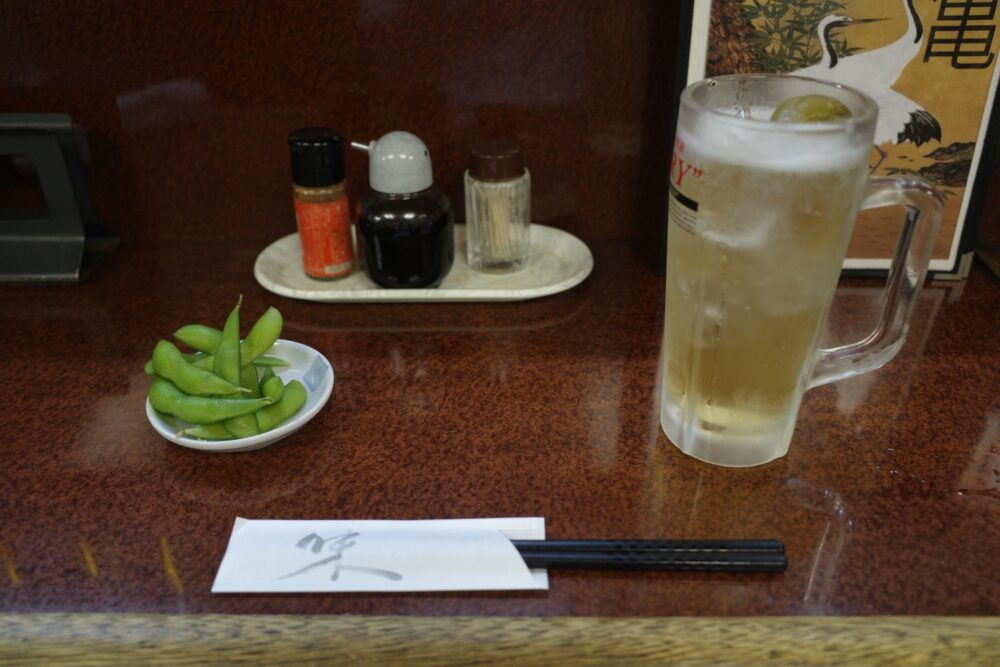 自家製梅酒と枝豆