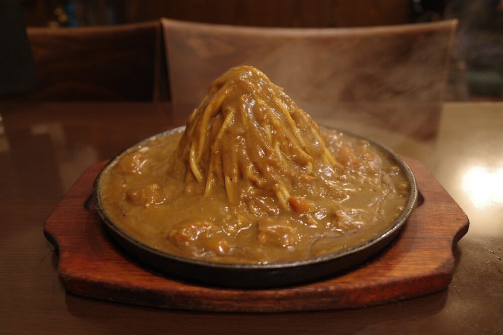 カレースパゲティの盛り具合