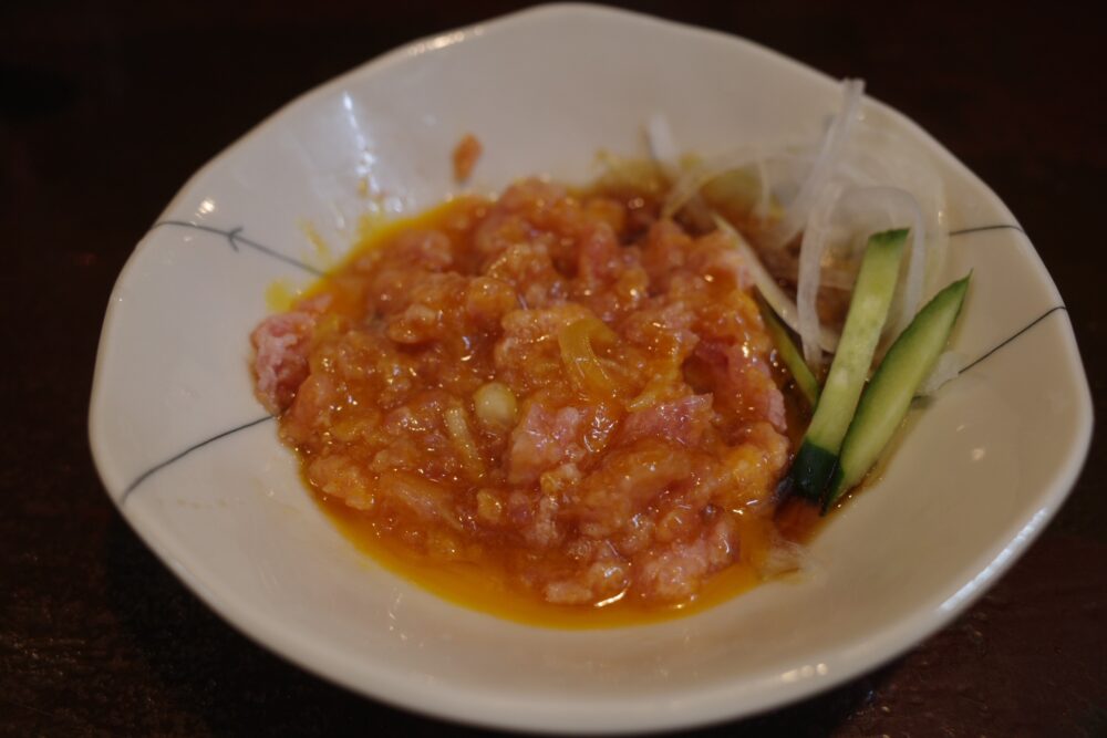 混ぜたなかおちユッケ