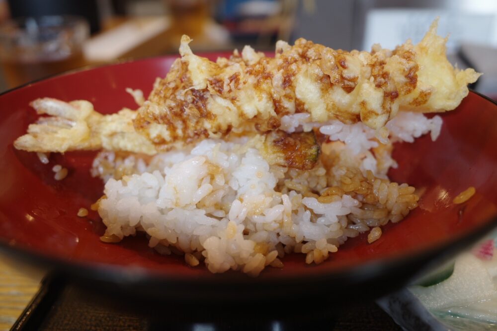 海老天丼の断面