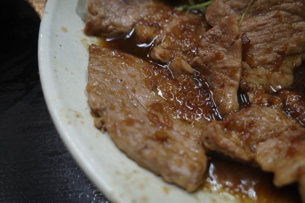 豚ロース焼肉の表面